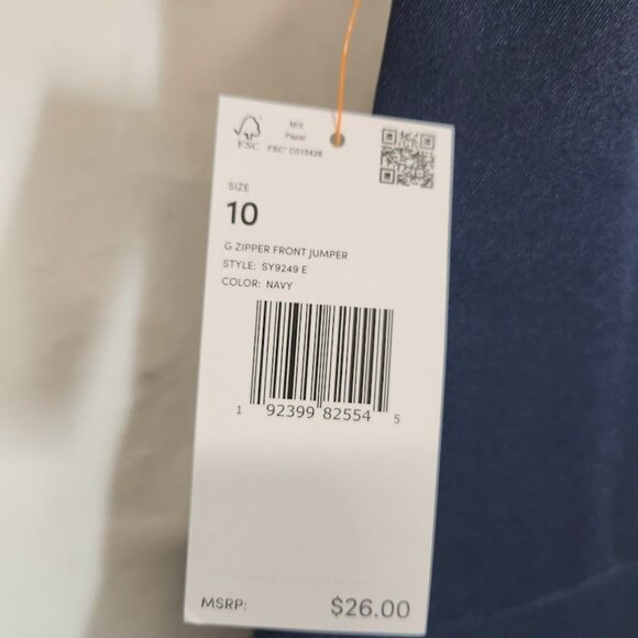 French Toast Girls Zipper Front Jumper Uniform Dress in Navy Blue - Size 10 - Picture 4 of 6